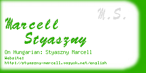 marcell styaszny business card